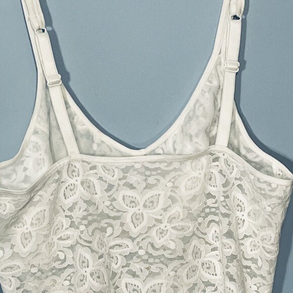 Y2K Chemise Tank Top Size Large Fairy Bridal Coquette Babydoll Lingerie Lace - Picture 5 of 13